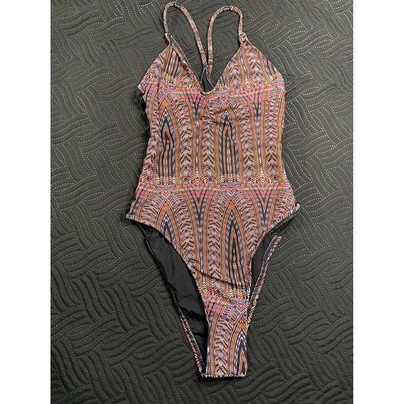 L Space Other - L Space Womens Geometric Tribal Strappy Cage Back One Piece Swimsuit Size 4
